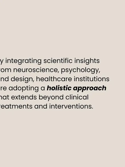 By integrating insights from neuroscience and psychology, we are adopting a holistic approach that extends beyond clinical treatments. This investment in healing spaces demonstrates a commitment to patient-centered care.