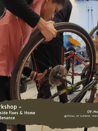 I believe in empowering riders. This is from one of our hands-on workshops where you can learn essential skills like roadside fixes and home maintenance, so you can ride with more confidence.