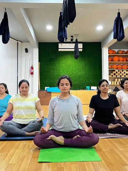 A moment of quiet meditation. We start or end many of our classes this way to center the mind.