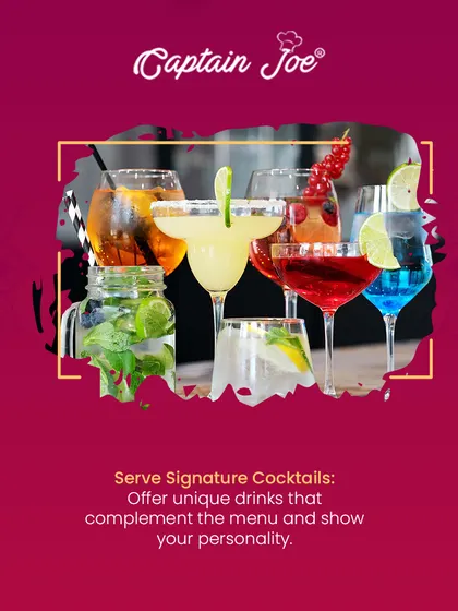 Offering unique drinks that complement the menu shows your personality. I can create a full menu of signature cocktails, from classic to contemporary, to make your bar service stand out.