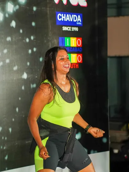 A happy, sweaty moment from the Vibe Social 5.0 event in Ahmedabad. After giving it my all on stage, the feeling of accomplishment and joy is the best reward.