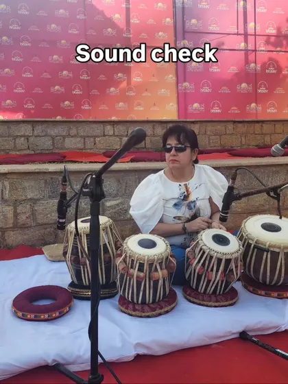 A quick snapshot from a sound check before a performance. This is the quiet moment of preparation before the energy of the live show begins.