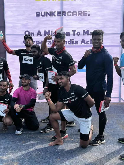 Posing with the team after the squats challenge. We were unstoppable and proved that when you sweat together, you slay together.