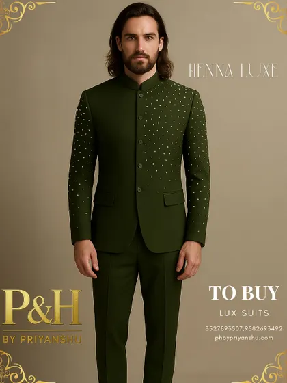 This angle shows the suit in motion, demonstrating its comfort and modern fit.