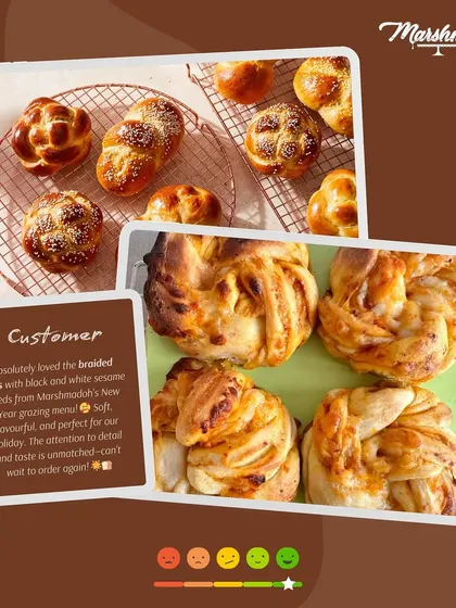This customer loved the soft, flavourful braided buns from my New Year grazing menu, noting the unmatched attention to detail and taste.