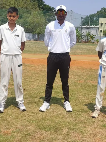 The captains with the umpire before a match in The League Cricket Championship. We teach our players the importance of leadership and fair play.