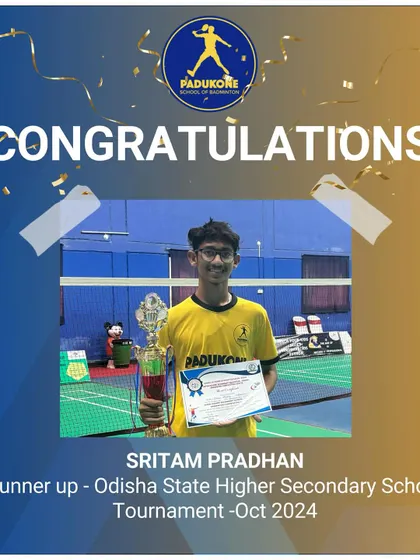 Well done to Sritam Pradhan for securing the runner-up position at the Odisha State Higher Secondary School Tournament.