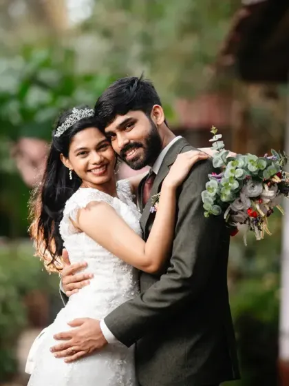 A sweet and simple portrait of the newly married couple. Sometimes the most powerful photos are the ones that just capture a quiet, happy embrace.