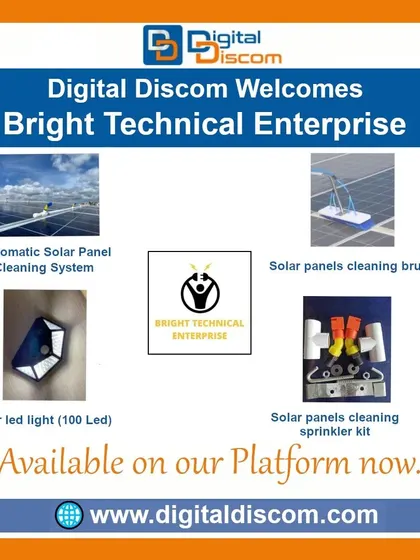 Bright Technical Enterprise provides essential maintenance products for solar installations. Their offerings include automatic solar panel cleaning systems, brushes, and sprinkler kits to ensure optimal performance.