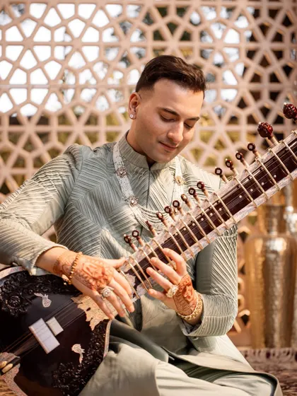 A serene moment of playing, captured during a busy week of events.