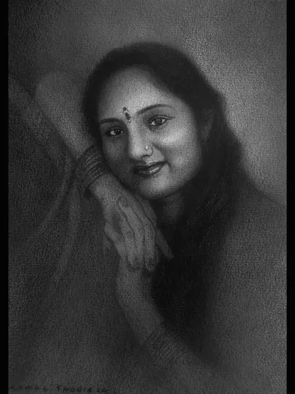 In this 7x10 inch portrait, I experimented with a vintage feel by minimizing details and focusing on the quality of the edges and shadows.