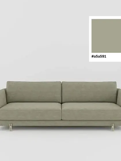 The Paris Sofa, shown here in a calming sage green, is crafted with a sturdy hardwood structure and elegant cloth upholstery that promises durability and style.