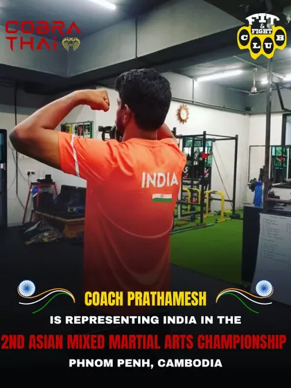 Our best wishes to Coach Prathamesh as he represents India in the 2nd Asian Mixed Martial Arts Championship in Cambodia. We are proud to have coaches competing at the highest level.