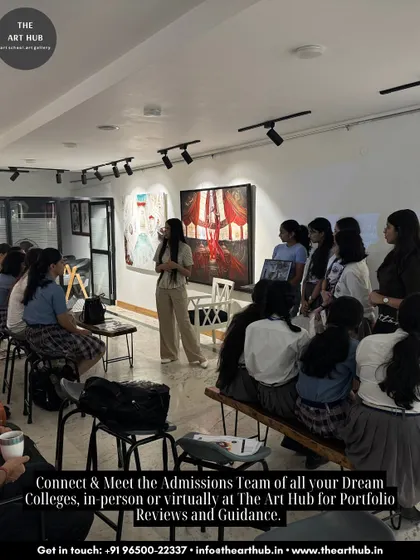An admissions representative presents to a group of my students, offering insider advice on applications and portfolio requirements. These exclusive sessions are a core part of my college counseling program.