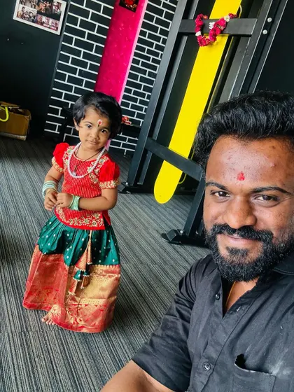 My happiness. Capturing a sweet moment with my daughter in our gym.