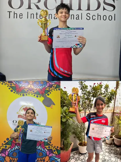 Our academy consistently produces top-level talent. This collage celebrates the outstanding performance of our players at the 2nd Gurgaon District Table Tennis Tournament, where we secured multiple gold and silver medals across different youth categories.