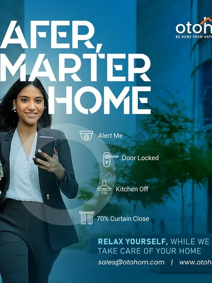 A safer, smarter home is always at your fingertips. This visual demonstrates how our app provides real-time status updates on door locks, kitchen appliances, security alerts, and curtain positions, so you can relax while we take care of your home.
