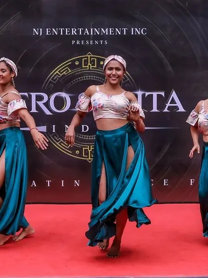 The flow and movement of the costumes add to the visual appeal of our Afro-Latin routine at the Afro Sekita festival.