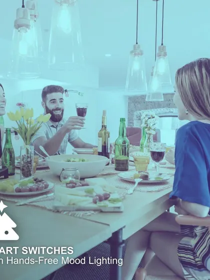 Hosting a dinner party? I help you set the perfect mood with hands-free mood lighting control. Adjust brightness and create scenes with a simple voice command to impress your guests.
