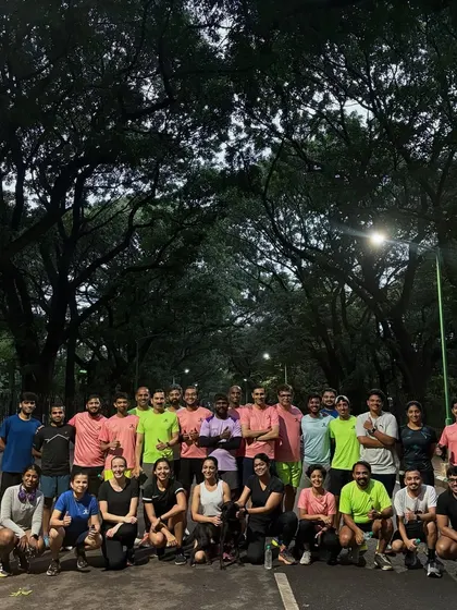 The full squad after an early morning run. The dedication to show up and put in the work is what defines our running club.