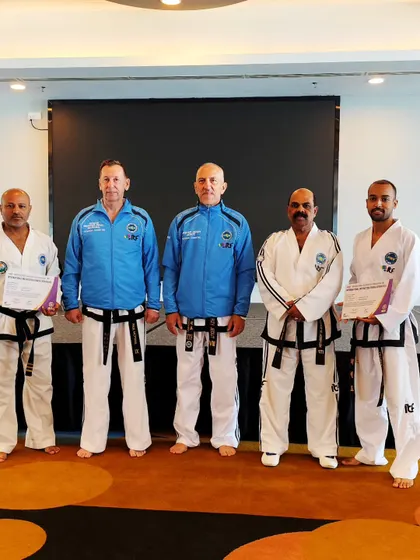 The Indian delegation with Grandmaster Paul Weiler and Grandmaster Paul McPhail at the International Instructor Course in Malaysia.