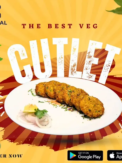 A plate of perfectly crisp and flavorful veg cutlets. Made with a mix of vegetables and spices, these are a great snack for any time of the day, served with a side of onion and lemon.