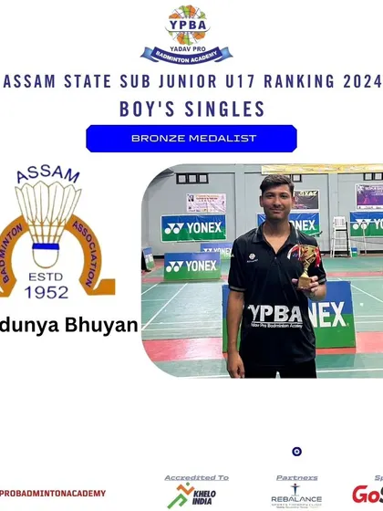 These posters highlight the consistent success of my junior and sub-junior players across various state-level tournaments in Karnataka, Tamil Nadu, and Assam, showcasing their achievements in singles and doubles categories.