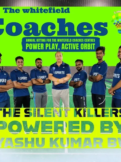 The Whitefield Coaches, our "Silent Killers," powered by Yashu Kumar BV. Our coaching team for the Power Play and Active Orbit centers look sharp in their new kits.