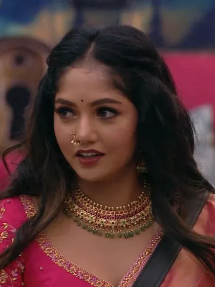A close-up of Bhavya, her expression full of grace.