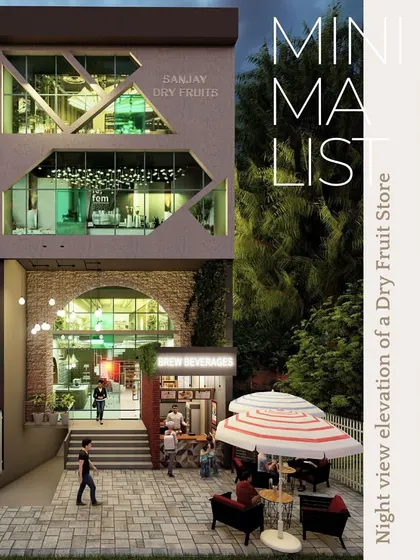 The same storefront imagined at night. Here, the interior lighting becomes a key feature, highlighting the products within and creating a warm, inviting glow that makes the store a landmark on the street.