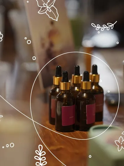 A collection of aromatic oils waiting to be blended. These are the building blocks of your signature scent in our hands-on perfume making workshop.