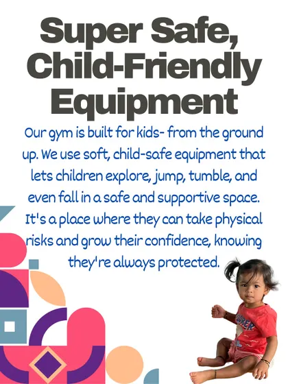 What sets us apart? This series highlights our unique approach, including super safe equipment, structured warm-ups, themed classes, and constant supervision from certified coaches.