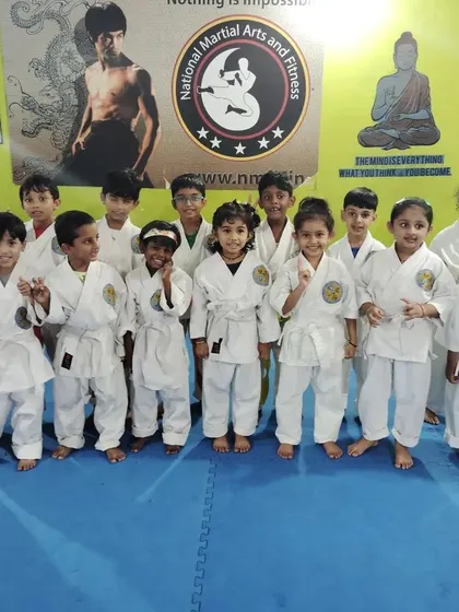 Our future champions! A group photo of our youngest karate class, full of energy and potential.