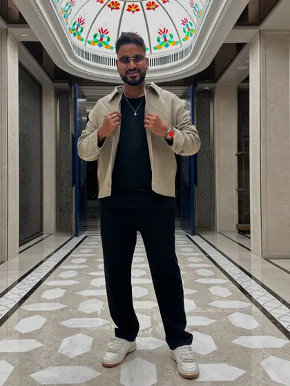 A confident pose, ready for showtime.