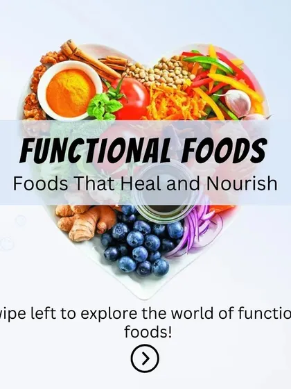 Functional foods are foods that heal and nourish. This carousel introduces you to the world of everyday ingredients that have powerful health benefits beyond basic nutrition.
