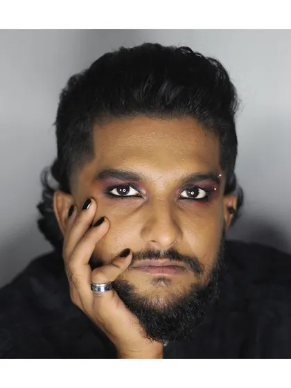 A goth-inspired mullet and makeup collaboration with my homeboy. It's always fun to work on creative projects that push the boundaries.