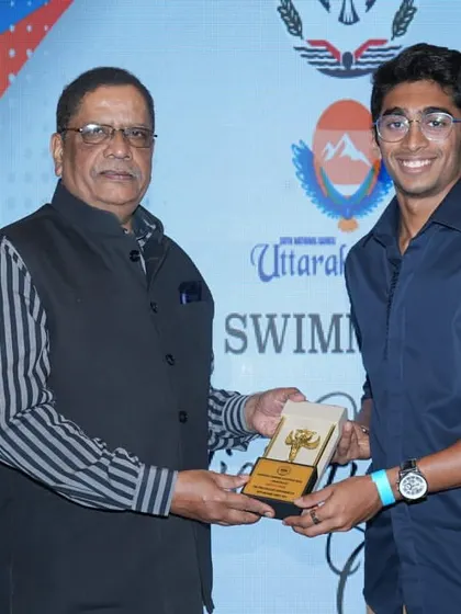 Honoring our swimmer's excellence with well-deserved recognition from the Karnataka Swimming Association.