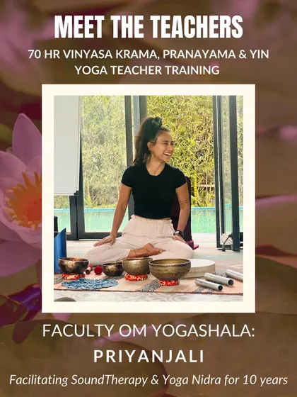 Meet Priyanjali, a sound therapy and Yoga Nidra facilitator, and Annelise Piers, a Yin Yoga specialist. I bring in expert faculty for my teacher trainings to provide a rich, multi-faceted education.