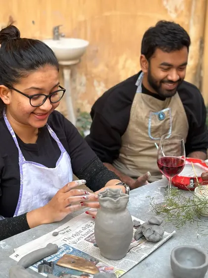 Glimpses from our Valentine's workshop, where couples enjoyed wine, food, and the joy of making pottery together. It's a date night you won't forget.