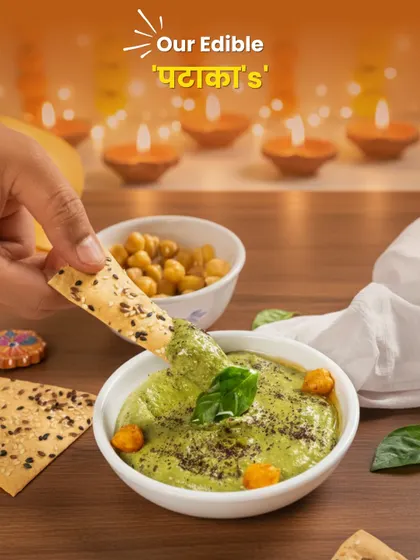 This Diwali, light up taste buds, not the sky. Our 'Edible Patakas' are a fun and delicious way to celebrate, offering all the excitement without any of the noise.