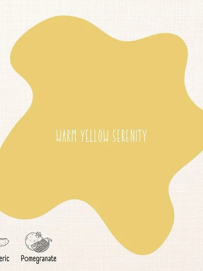 Warm Yellow Serenity, a cheerful hue created from turmeric and pomegranate. This natural watercolor brings a touch of sunshine to any creative project.