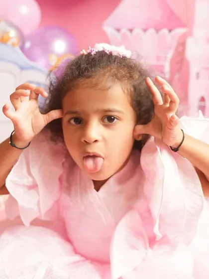 A silly, funny face from one of the princesses. I always encourage kids to be themselves, and the results are always priceless.