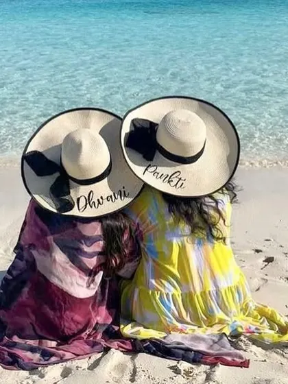 The perfect photo op. Our personalised beach hats look amazing in vacation pictures and make a wonderful keepsake from a special trip with friends.