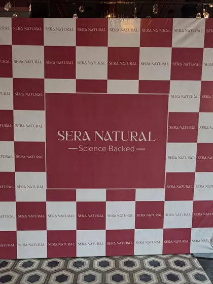 A successful brand launch needs a strong visual identity. For Sera Natural, I designed this clean and impactful checkerboard photo backdrop. It prominently features the brand's logo, creating a professional and highly shareable background for influencers and guests at the launch event.
