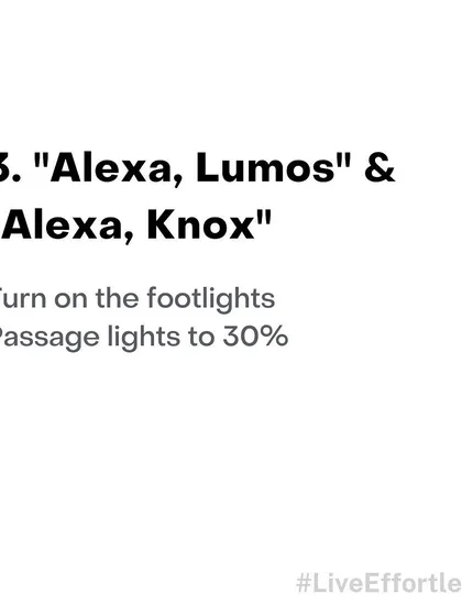 Have fun with your commands. For all the Harry Potter fans, you can use "Alexa, Lumos" to turn on footlights and "Alexa, Knox" to turn them off.