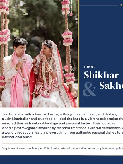 Celebrating the beautiful union of Shikhar & Sakhee. Their four-day wedding extravaganza seamlessly blended traditional Gujarati ceremonies with an international feast, reflecting their rich cultural heritage and personal tastes.