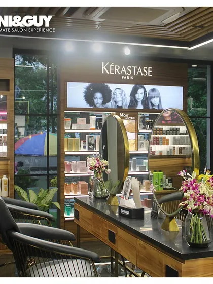 A look inside our beautiful Lucknow salon, showcasing our premium product displays from Kérastase and L'Oréal. We bring luxury haircare to every city we're in.