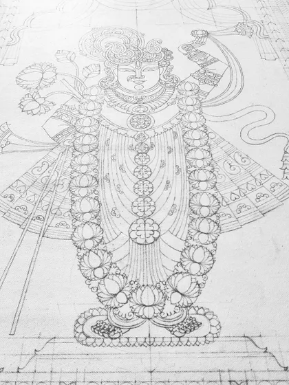 A duplicate of the Srinathji pencil sketch.