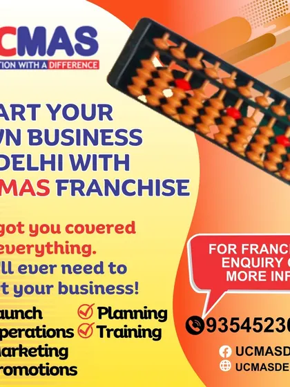 When you start a UCMAS franchise in Delhi, we have you covered. This graphic details the comprehensive support system we provide, including assistance with your business launch, operational planning, training, marketing, and promotional activities.