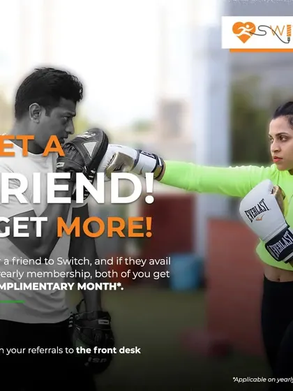 Get a friend, get more. Refer a friend for a yearly membership, and you both get one complimentary month. It's a win-win.